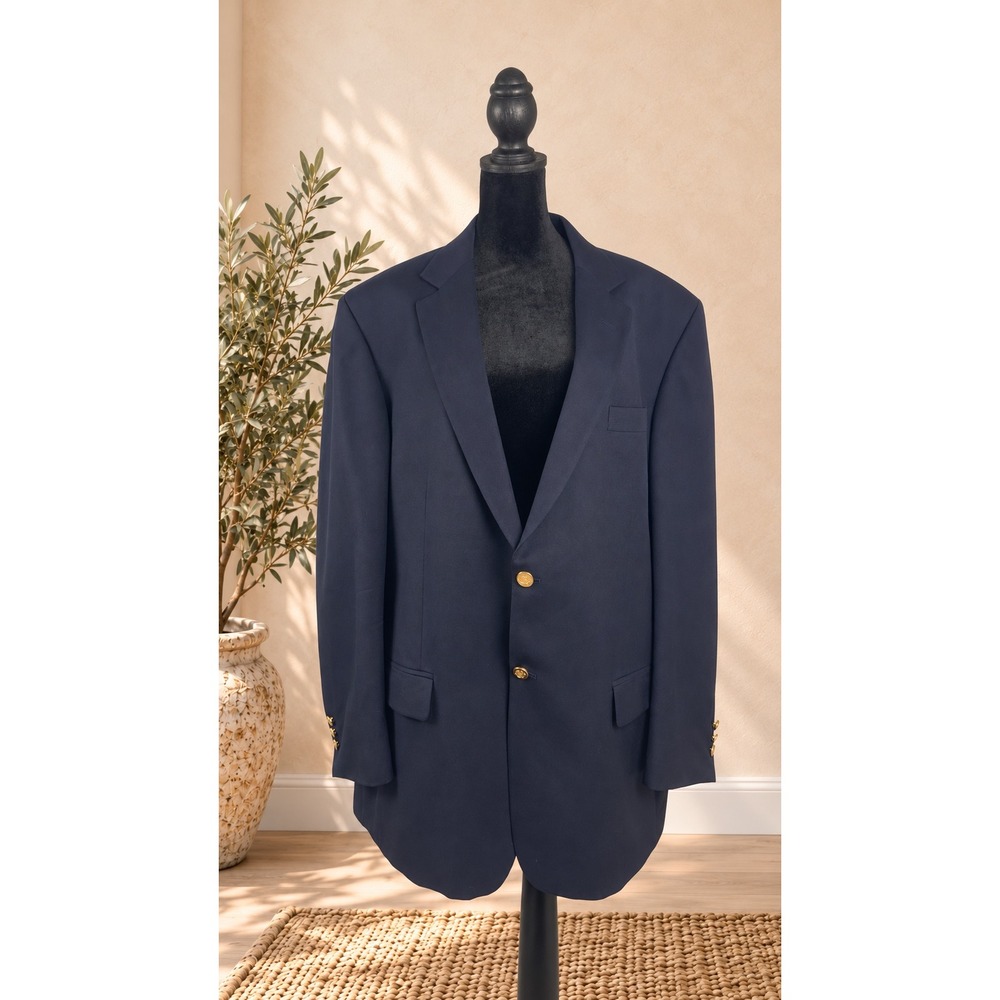 Vintage Botany 500 Navy Blue Blazer 44R – 100% Worsted Wool – Made in Canada
